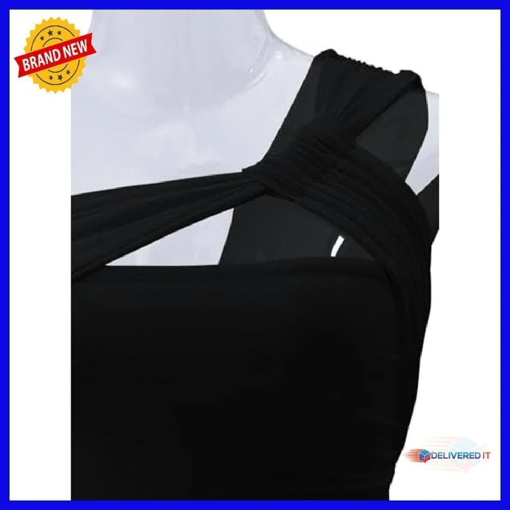 One Shoulder Mesh Bodysuit Backless Ruched Asymmetrical Top